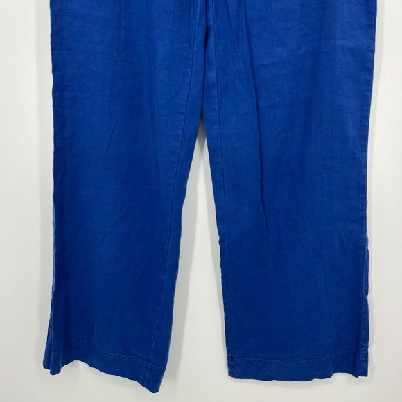 Sundance Pants Women's‎ Size 10 Blue Wide Leg High Rise Straight Linen Blend - Picture 3 of 13